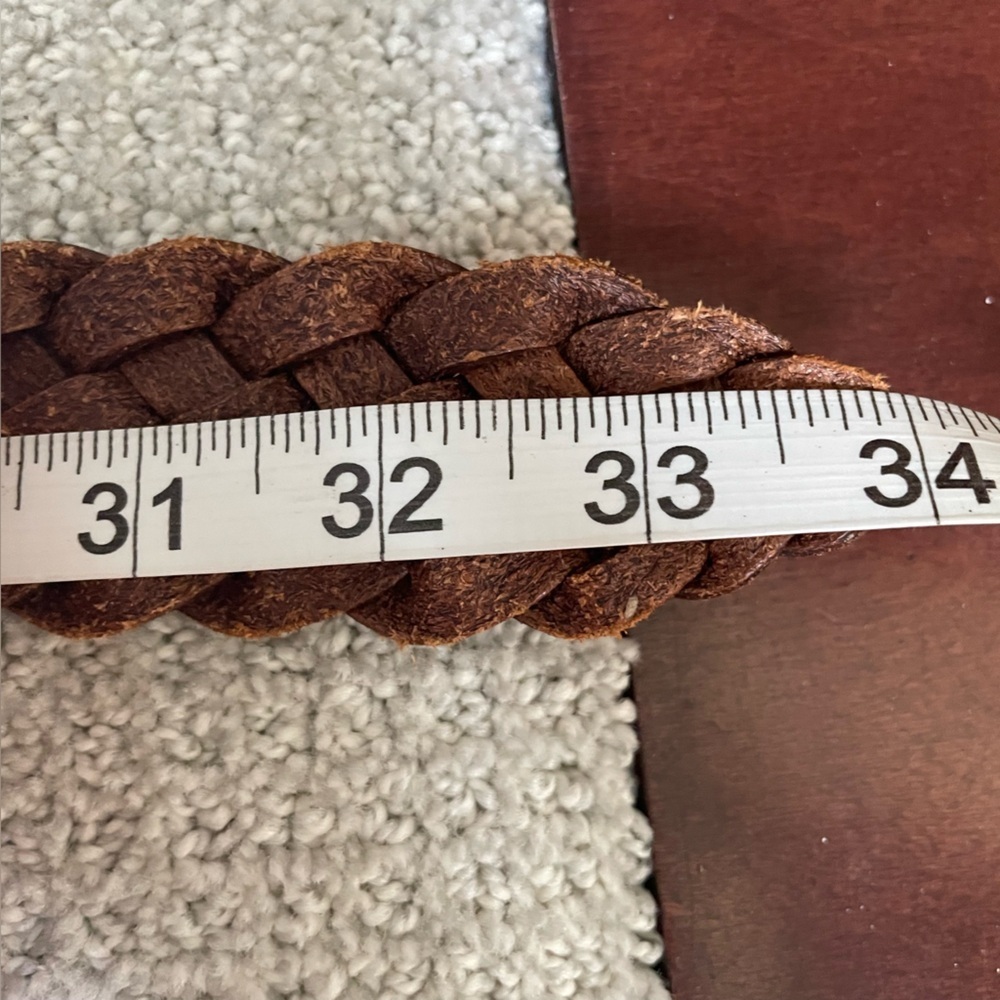 Eddie Bauer Braided Leather Solid Brass Buckle Be… - image 8